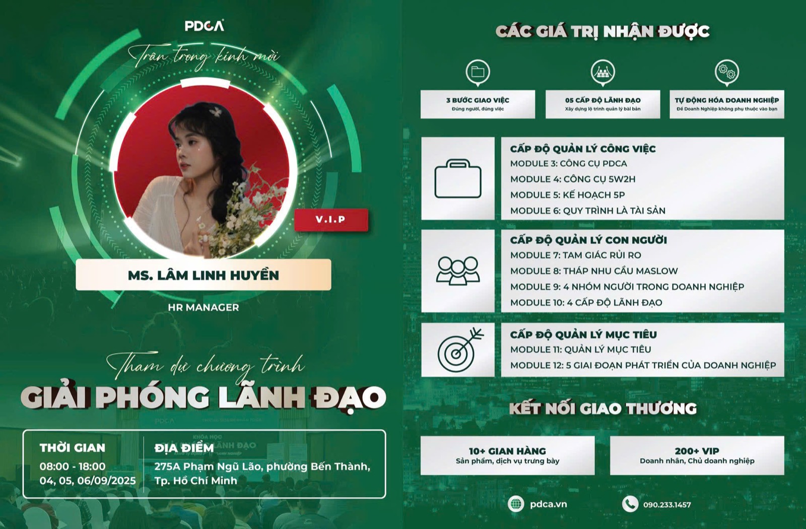 Khách mời VIP chương trình Giải phóng Lãnh đạo của PDCA